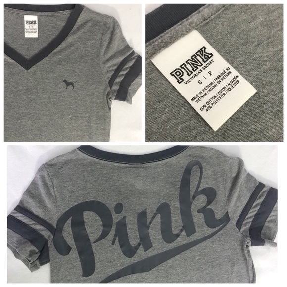 PINK Victoria's Secret Tops - Victoria’s Secret PINK, grey V neck top